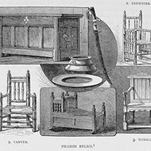 Pilgrim Relics, illustration from Volume III of Narrative and Critical History of America