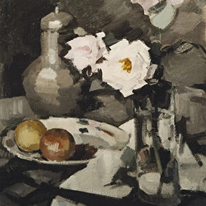 Pink Roses in a Glass Vase, c. 1924 (oil on canvas)