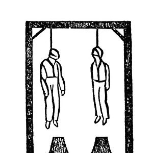 Two pirates hanging, 1831 (drawing)