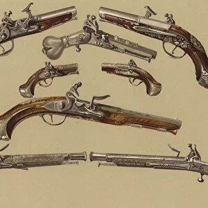 Pistol, Pistol of Prince Charles Edward Stuart, Pair of Pocket Pistols, One of a Pair of Pistols, Pair of Pistols (chromolitho)