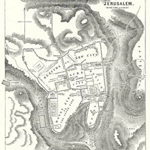 Plan of Jerusalem, in the Time of Christ (engraving)