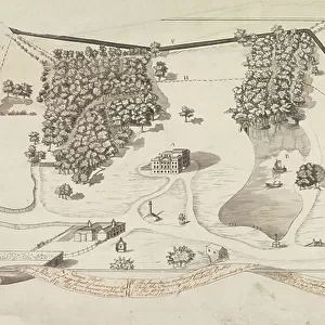 Plan of the Park at Norton Hall, Norton Priory, c.1750-60 (pen & black ink and grey wash on paper)