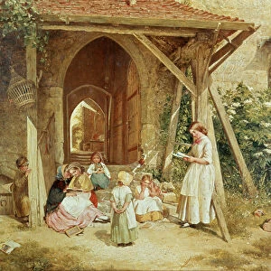 Playing at Schools, 1857 (oil on panel)
