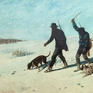 Poachers in the snow, 1867 (oil on canvas)