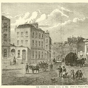 The Polygon, Somers Town, in 1850, from an original sketch (engraving)