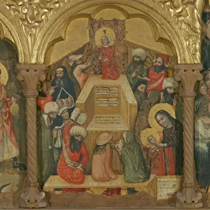 Polyptych of the Dormition of the Virgin, detail of Jesus with the Doctors (tempera on panel)