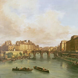 The Pont Neuf, Ile de la Cite, Paris Mint and Conti Quay, 1832 (oil on canvas)