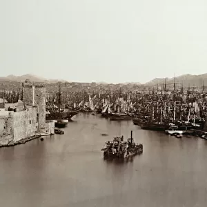 The Port of Marseille, c. 1859 (b / w photo)