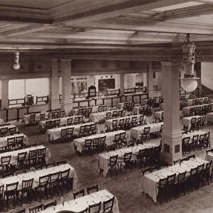Port Sunlight: The Girls Dining Room, which can seat 2500 workers (b / w photo)