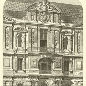 Porte de l ancienne Bibliotheque du roi, au Louvre (engraving)