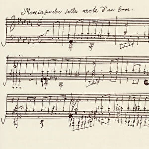 Portion of the Manuscript of Beethovens A Flat Major Sonata, Opus 26 (pen & ink)