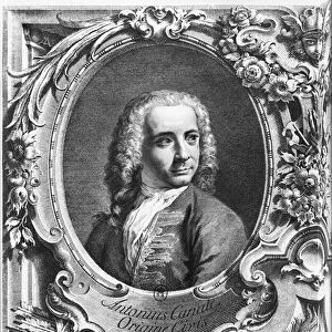 Portrait of Antonio Canaletto, title page illustration from Prospectus Magni