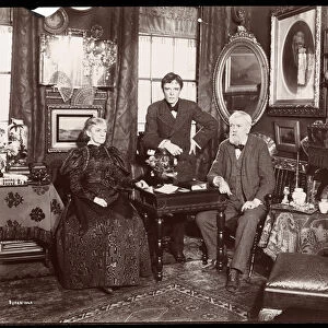 Portrait of the author Lorimer Stoddard with his wife and son, New York