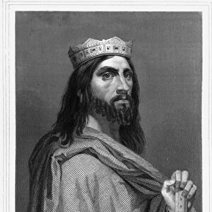 Portrait of Dagobert I (? -?), King of the Francs - in "