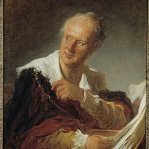 Portrait of Denis Diderot (1713-1784) Writer Painting by Jean Honore Fragonard (1732-1806