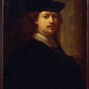 "Portrait du peintre Harmenszoon van Rijn dit Rembrandt (1606-1669)"Peinture de l entourage de Rembrandt. 17eme siecle Musee Pouchkine, Moscou