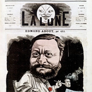 Portrait of Edmond About, French writer (1828-1885). In La lune, 25 / 08 / 1867
