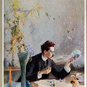 Portrait of Emile Galle (1864-1904), from Art et Industrie, 1909 (colour litho)