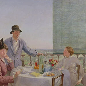 Portrait group with Albert Rutherston (1881-1953) (After Lunch) 1910 (oil on canvas)