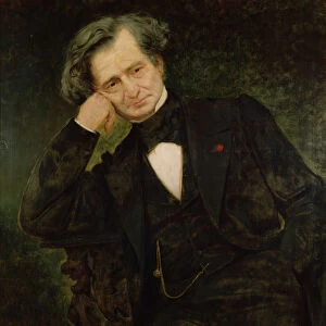 Portrait of Hector Berlioz (1803-69) (oil on canvas)