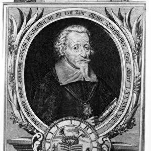 Portrait of Heinrich Schutz (1585-1672) (engraving) (b / w photo)