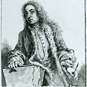 Portrait of Jean-Antoine Watteau (1684-1721) (engraving)