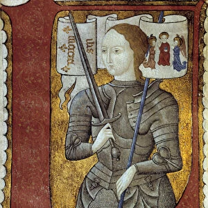 Portrait of Joan of Arc (1412-1431). Miniature from "Poesies"by Charles d