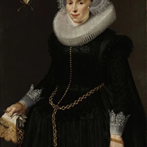 Portrait of Johanna Le Maire, Wife of Pieter van Son, c. 1622-29 (oil on panel)