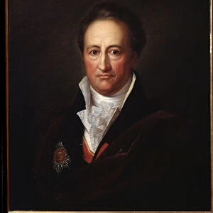 Portrait de l ecrivain Johann Wolfgang von Goethe (1749-1832) (Portrait of the Author J. W. von Goethe). Peinture de Gerhard von Kugelgen (1772-1820), huile sur toile, 1810. Art allemand 19e siecle