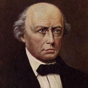 Portrait of Ludwig Uhland (colour litho)