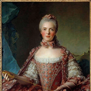 Portrait of Madame Adelaide of France (1732-1800) making knots Painting by Jean-Marc