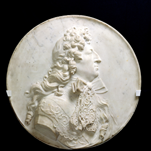 Portrait medallion of Louis XIV (1638-1715) c. 1685 (marble)