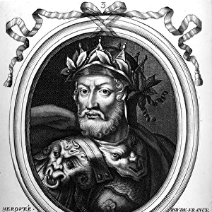 Portrait of Merovech (d. 456) King of the Salian Franks, from Les Augustes Representations