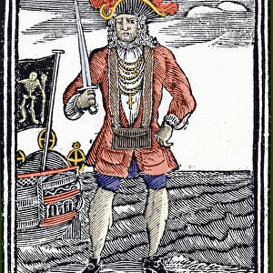 Portrait of the pirate Bartholomew Black Bart Roberts