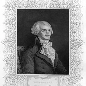 Portrait of Robespierre (engraving) (b / w photo)