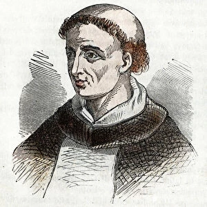 Portrait of Saint Dominica of Guzman (1170-1221), founder of the Dominican Order (Saint Dominic) Drawing from "Misteri del Vaticano" by Franco Mistrali, 1866