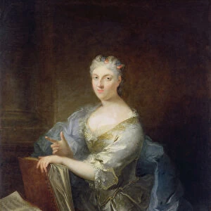 Portrait of the singer Marie-Louise Desmatins (1670-1708) (oil on canvas)