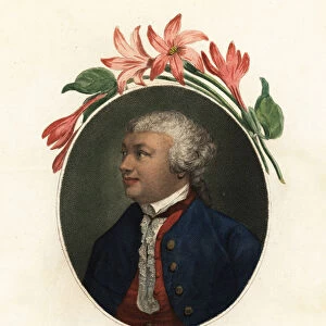 Portrait of Sir John Hill, naturalist and botanist. 1800 (engraving)