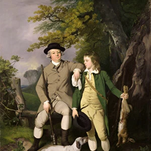 Portrait of a Sportsman with his Son, 1779 (oil on canvas)