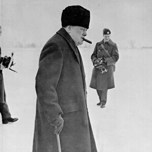Portrait of Winston Churchill, 1942-45 (b / w photo)