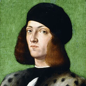 Portrait of a young Gentleman, bust-length, wearing a black cap and black coat