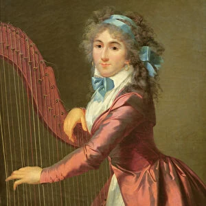 Portrait of a Young Harpist (oil on canvas)