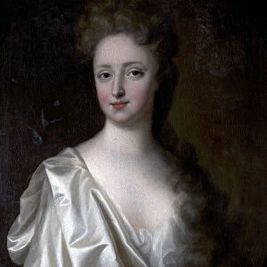Portrait of a Young Woman in White Satin (oil on canvas)