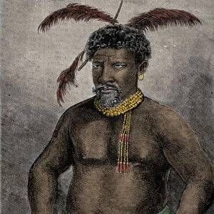 Portrait of the Zulu King Cetshwayo (or Cetawayo, Cetewayo, Cetywajo