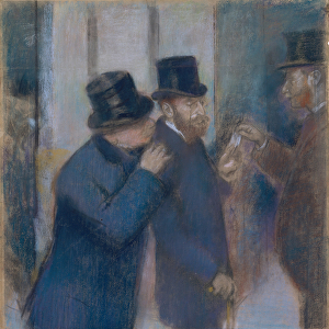 Portraits at the Stock Exchange, c. 1878-79 (pastel on paper, pieced, and laid down