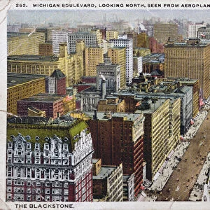Postcard depicting Michigan Boulevard, Chicago, c. 1930 (colour litho)