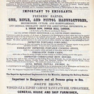 Poster advertising emigrant services (print)