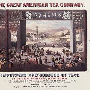 Poster advertising The Great American Tea Company, Importers and Jobbers of Teas