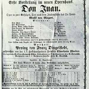 Poster advertising a performance of Don Juan (Don Giovanni) by Wolfgang Amadeus Mozart