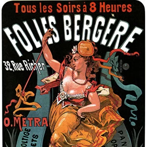 Poster for the Folies-Bergere 1874 by Jules Cheret (1836-1932) - aerobatic works, ballets